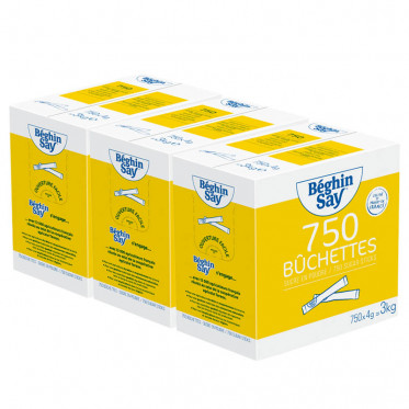 Bûchettes de sucre blanc Béghin-Say - 600 buchettes - 2,4 kg