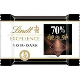 Chocolat Lindt Excellence Noir 70% Cacao - 200 chocolats emballés individuellement