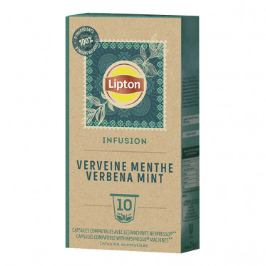 Capsule Nespresso Compatible Infusion Lipton Verveine Menthe - 10 capsules
