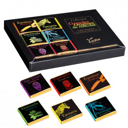 Coffret Voisin Grandes Origines chocolat noir - 6 parfums - 36 carrés - 180 gr