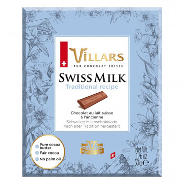 Tablette de chocolat noir 72% de cacao Bio et Equitable - Villars - 80 gr