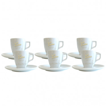 Tasse à café expresso en porcelaine + sous tasse - Voisin - par 6