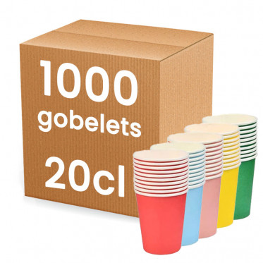 Gobelet en carton 20 cl mutlicolor - par 50