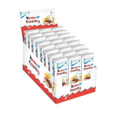 Barre Chocolatée en Gros : Kinder Country - boite de 24 paquets