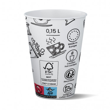 Gobelet en carton pour Distributeur Automatique 15 cl - par 100