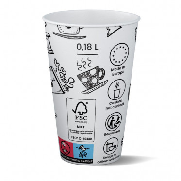 Gobelet en Carton Recyclable Meilleur Prix 18 cl - 3000 gobelets