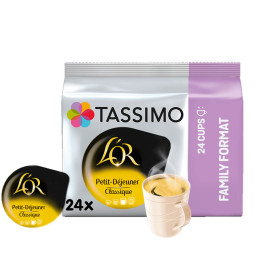 Capsule Tassimo L'Or Espresso Petit Déjeuner Classique "Format Familial" - 24 T-Discs