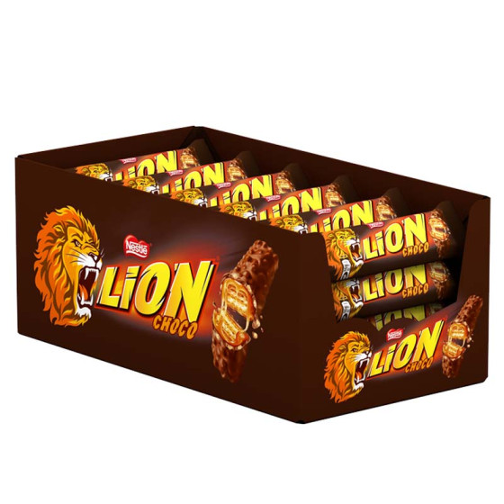 Barre Lion chocolat et caramel - Boite de 24 paquets