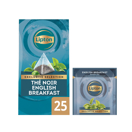 Thé Noir Lipton Exclusive Sélection English Breakfast - 25 sachets pyramide