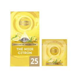 Thé Noir Lipton Exclusive Sélection Citron - 25 sachets pyramide