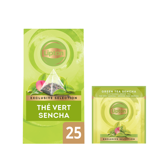 Thé Vert Lipton Exclusive Sélection Sencha - 25 sachets pyramide
