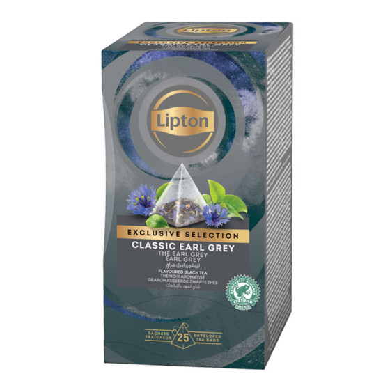 Thé Noir Lipton Exclusive Sélection Earl Grey - 6 boites - 150 sachets pyramide