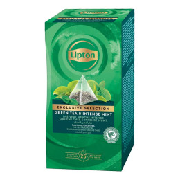 Thé Vert Lipton Exclusive Selection Menthe Intense - 25 sachets pyramide