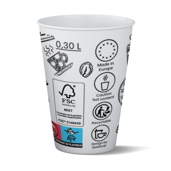 Gobelet carton 30 cl (12oz) Graffiti - 1250 gobelets