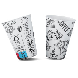 Gobelet carton 30 cl (12oz) Graffiti - 1250 gobelets