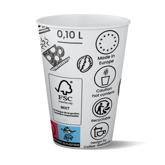 Gobelet carton 10 cl (4oz) Graffiti - 100 gobelets