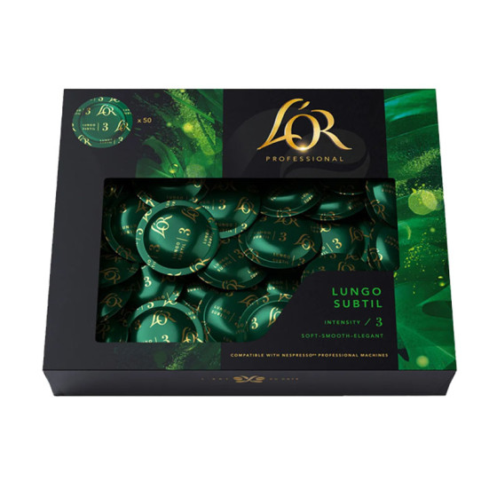 Capsule Nespresso Pro Compatible L'Or Lungo Subtil - 6 boites - 300 capsules