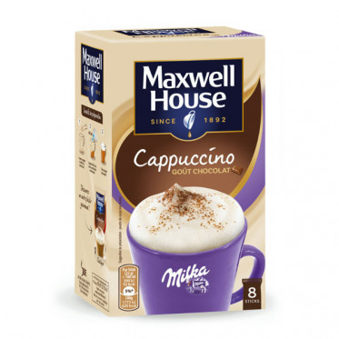 Cappuccino Maxwell House Milka - 10 boites - 80 dosettes individuelles