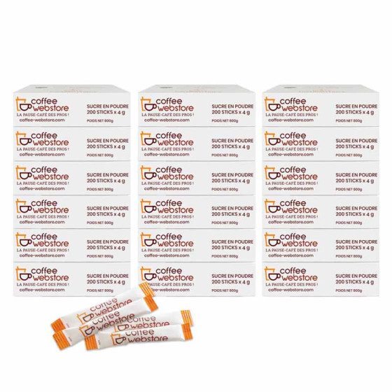 Sucre Coffee-Webstore - 18 boîtes distributrices - 3600 buchettes
