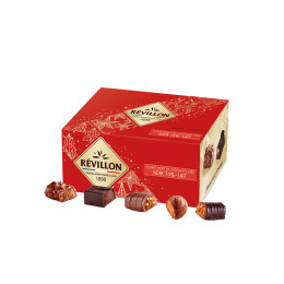 Ballotin de 16 chocolats Révillon : Assortiment de 8 recettes Noir et Lait - 160 gr