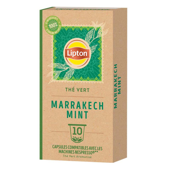 Capsule Nespresso Compatible Thé Vert Lipton Menthe Marrakech - 10 capsules