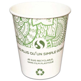 Gobelet carton Boissons Chaudes 25 cl - Compostable sans plastique - 100 gobelets