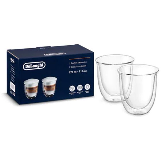 Tasse en verre double paroi Delonghi Cappuccino 27 cl - par 2