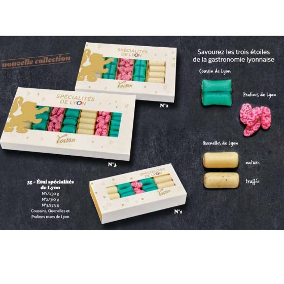 Chocolat Voisin Spécialités de Lyon Coussin, Praline, Quenelle - 310 gr