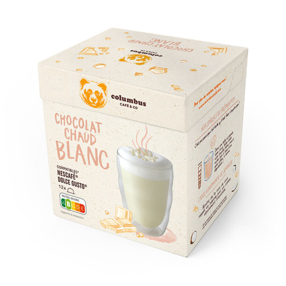 Capsule Dolce Gusto Compatible Columbus Chocolat Chaud Blanc - 12 Capsules