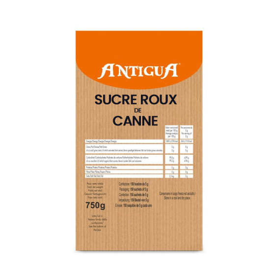 Sucre Roux Pure Canne - Boîte Distributrice - 150 sachets