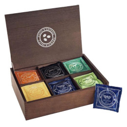 Coffret de Dosette ESE Cafés Richard - Coffret en bois de 6 variétés - 36 dosettes emballées individuellement