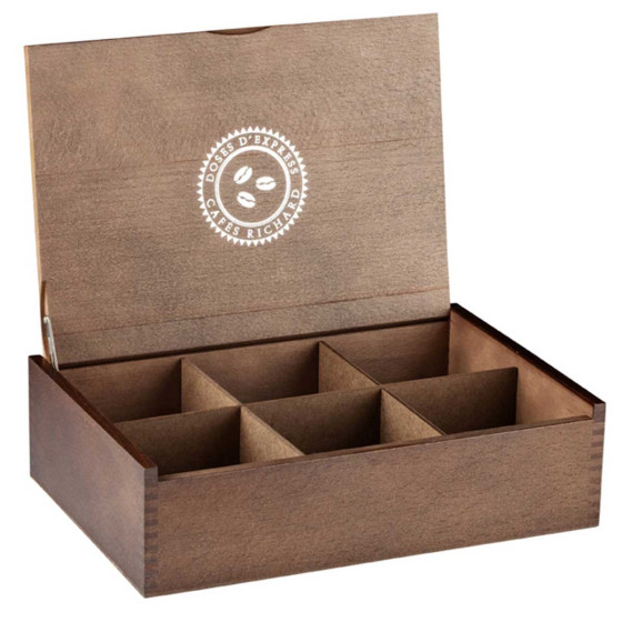Coffret de Dosette ESE Cafés Richard - Coffret en bois de 6 variétés - 36 dosettes emballées individuellement