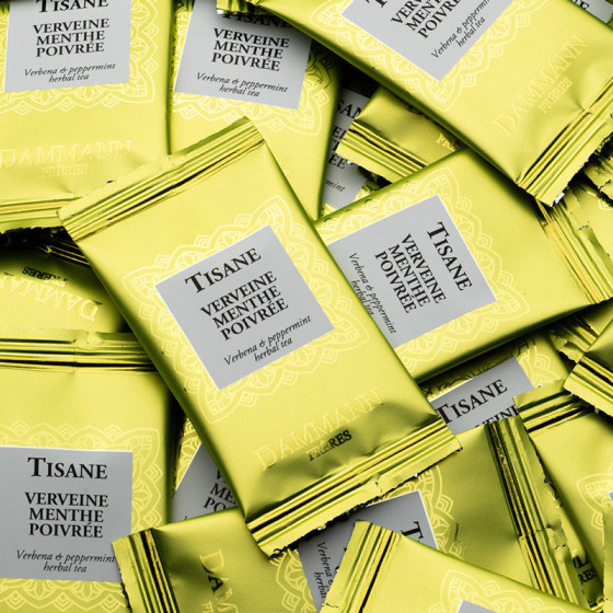 Infusion Dammann Frères Tisane Verveine Menthe Poivrée - 4 boites - 96 sachets enveloppés