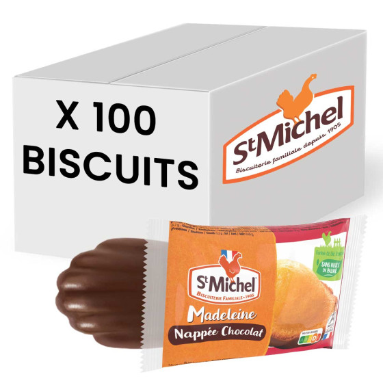 Mini Madeleine St Michel Nappée Chocolat - 100 madeleines emballées individuellement