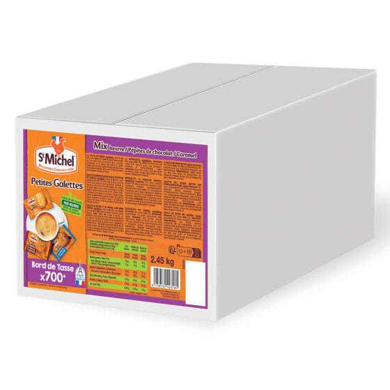 Petite Galette St Michel Mix Beurre, Pépites de Chocolat, Caramel - Carton de 700 galettes