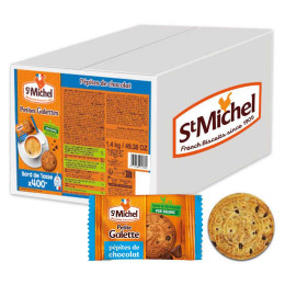 Petite Galette St Michel Pépites de Chocolat - Carton de 400 galettes emballées individuellement