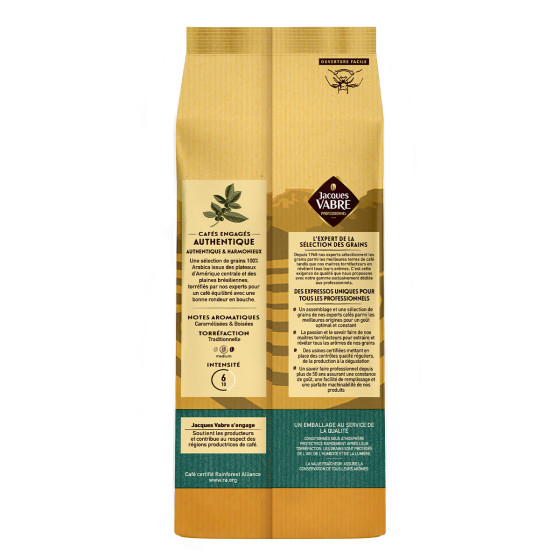 Café en Grains Jacques Vabre Authentique 100% Arabica - 1 Kg
