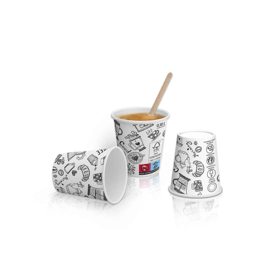 Gobelet carton 10 cl (4oz) Graffiti - 100 gobelets
