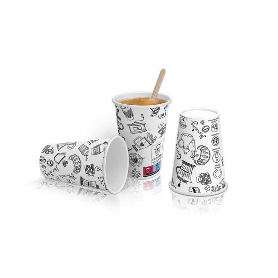 Gobelet carton 18 cl (7oz) Graffiti - 100 gobelets