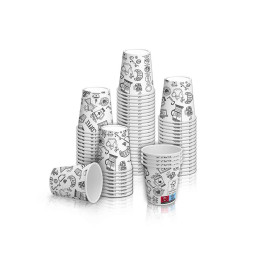 Gobelet carton 10 cl (4oz) Graffiti - 100 gobelets