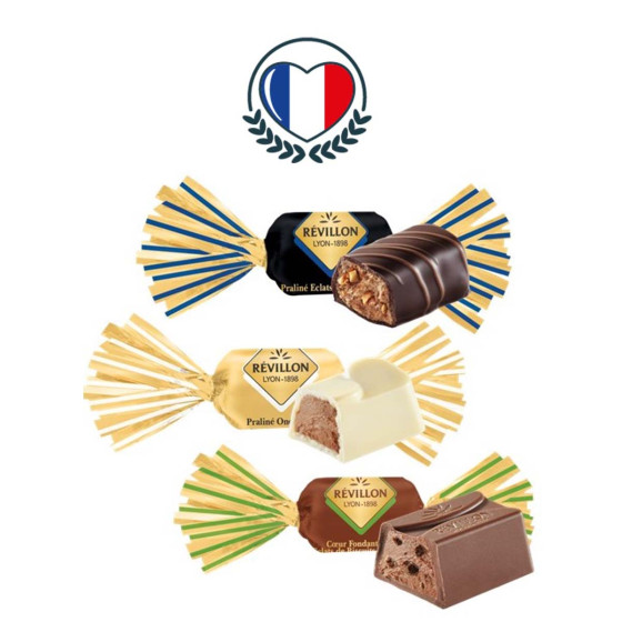 390 Papillotes au Chocolat au lait, noir, blanc - Révillon - 4,3 Kg