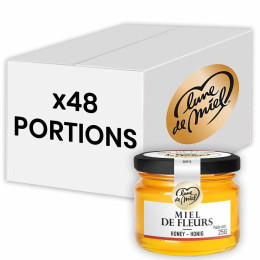 Miel Liquide Lune de Miel - Mini pot en verre de miel de Fleurs - 48 x 25 gr
