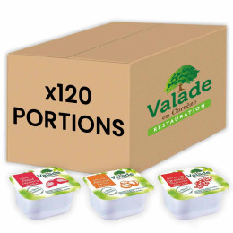 Confiture Valade Assortiment Classique 30 gr - Abricot, Fraise, Groseille - 120 barquettes
