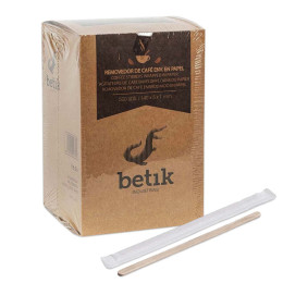 Spatule en bois - Touillette 140 mm - Boite de 500 spatules emballées individuellement
