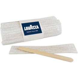 Spatule en bois - Touillette Lavazza 105 mm - 100 spatules emballées individuellement