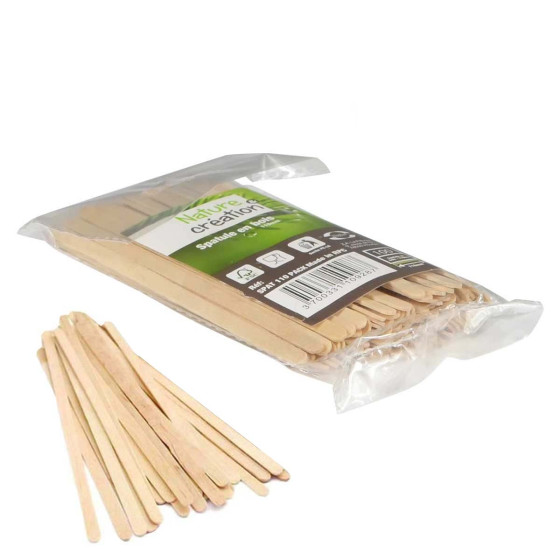 Spatule en bois - Touillette 110 mm - 10 sachets soit 1000 spatules
