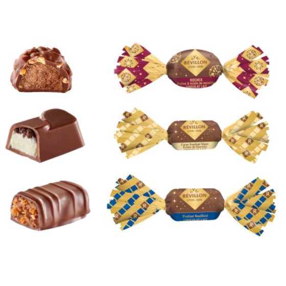 Pochette cadeaux de papillotes Révillon Chocolat au lait - 300 gr