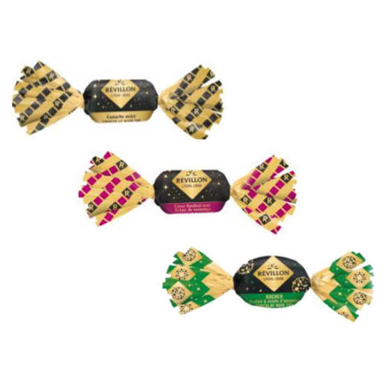 Pochette cadeaux de papillotes Révillon Chocolat noir 70% - 300 gr