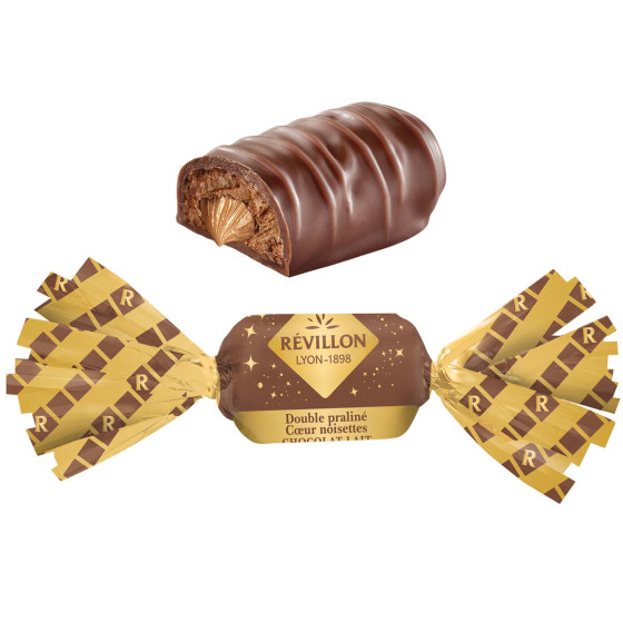 420 Papillotes Double praliné noisette au Chocolat au lait - Révillon - 4,1 Kg