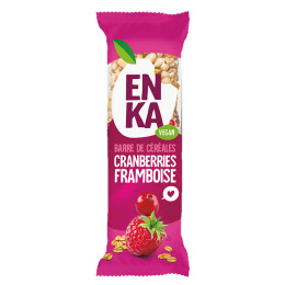 Barre de Céréales Enka Cranberries & Framboise - Boite distributrice de 20 barres